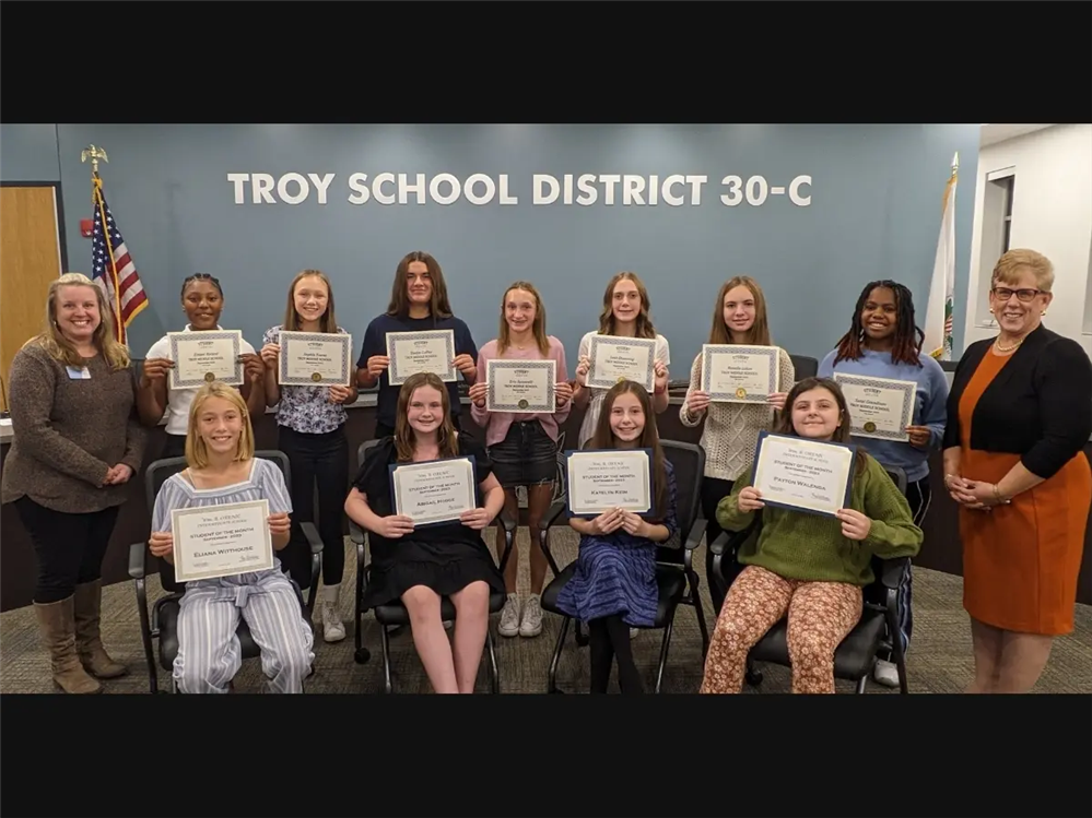  Troy 30-C's September Students of the Month